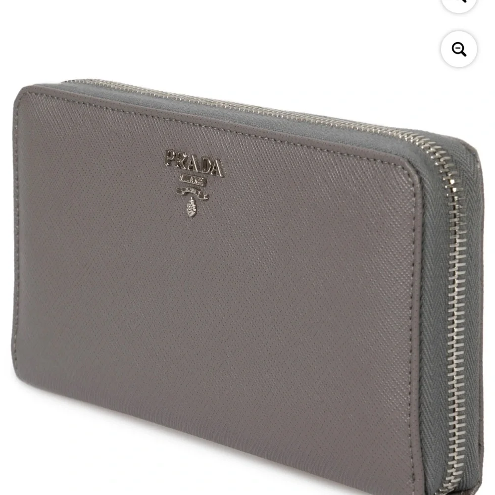 Prada Gray Textured Wallet - Picture 15 of 15